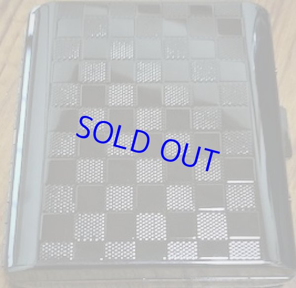 画像1: シガレットケース18（85mm）チェッカーＢＫニッケル (1)