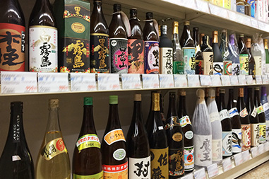 清酒、焼酎、ビール(瓶ビール)、樽ビール、ウィスキー、ブランデー